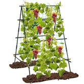 A-Frame Garden Cucumber Trellis with Netting for Climbing Plants Outdoor