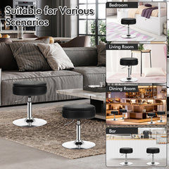 Adjustable 360° Swivel Storage Vanity Stool with Removable Tray