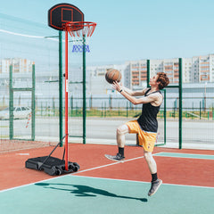 Portable basketball hoop with backboard and wheels