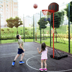 Portable basketball hoop with backboard and wheels