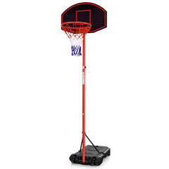 Portable basketball hoop with backboard and wheels