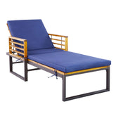 Adjustable Cushioned Patio Chaise Lounge Chair with 4-Level Backrest
