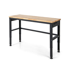 53 Inch Adjustable Heavy-Duty Workbench with Rubber Wood Top