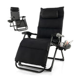 Adjustable Metal Zero Gravity Lounge Chair with Removable Cushion and Cup Holder Tray