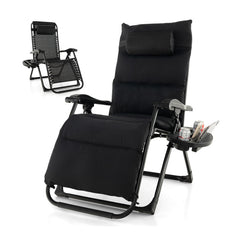 Adjustable Metal Zero Gravity Lounge Chair with Removable Cushion and Cup Holder Tray