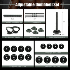 4 in 1 Adjustable Weight Dumbbell Set
