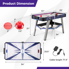 Air Powered Hockey Game Table with 2 Pushers and Pucks
