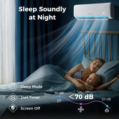 Airtural Series 24000 BTU 21 SEER2 Ductless Mini Split Air Conditioner Heater Energy Star Certified WiFi Enabled