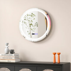 Anti-Fog Round Led Bathroom Mirror with 3 Color LED Lights