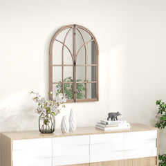 Arched Window Pane Mirror Wall Mounted for Living Room and Entryway