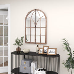 Arched Window Pane Mirror Wall Mounted for Living Room and Entryway