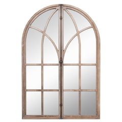 Arched Window Pane Mirror Wall Mounted for Living Room and Entryway