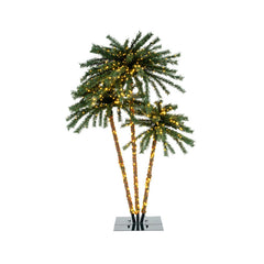 Artificial Lighted Palm Tree with Metal Base, 157 Branch Tips and 930 Warm White LED Lights