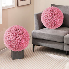 17.5 Inch 2 Pack Faux Eucalyptus Decorative Balls with 7 Layers Leaves
