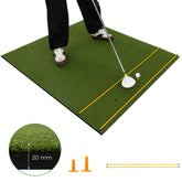 Artificial Turf Mat Includes 2 Rubber Tees and 2 Alignment Sticks for Indoor and Outdoor Golf Practice
