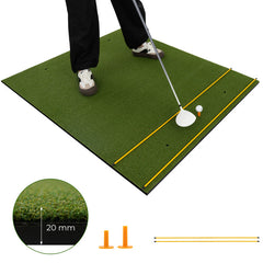 Artificial Turf Mat Includes 2 Rubber Tees and 2 Alignment Sticks for Indoor and Outdoor Golf Practice