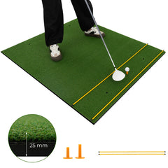 Artificial Turf Mat Includes 2 Rubber Tees and 2 Alignment Sticks for Indoor and Outdoor Golf Practice