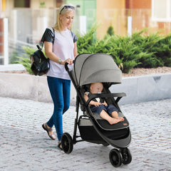 Baby Jogging Stroller with Adjustable Canopy for Newborn