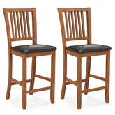 2-Piece Bar Chair Set Counter Height Bar Stool with Backrest