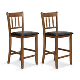 25.5 Inch Counter Height Bar Chair Set of 2 with Backrest Padded Seat