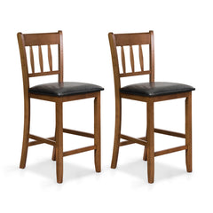 25.5 Inch Counter Height Bar Chair Set of 2 with Backrest Padded Seat
