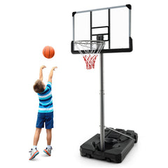 Basketball Hoop with 5.4-6.6FT Adjustable Height and 50 Inch Backboard