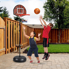 2-in-1 Height Adjustable Kids Basketball Hoop with Dart Board