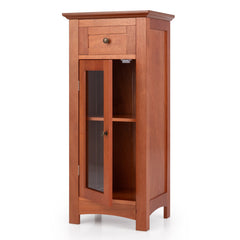Bathroom Freestanding Storage Cabinet with Single Glass Door