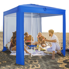 Beach Canopy Tent with Detachable Sidewall and Folding Table