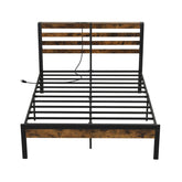 Twin/Full/Queen Size Bed Frame with Charging Station and Storage Headboard