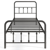 Bed Frame with Headboard and Under Bed Storage Black