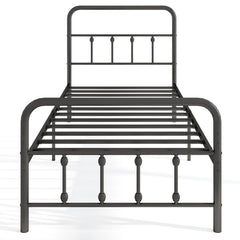 Bed Frame with Headboard and Under Bed Storage Black