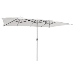 15 Feet Double-Sized Patio Umbrella with Crank Handle and Vented Tops
