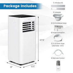 10000 BTU(Ashrae) Portable Air Conditioner with 4 Modes