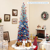 7 Feet Blue Gradient Snow Flocked Artificial Christmas Tree