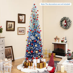 7 Feet Blue Gradient Snow Flocked Artificial Christmas Tree