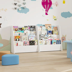 4-Tier Kids Bookshelf with Deep Compartments for Bedroom