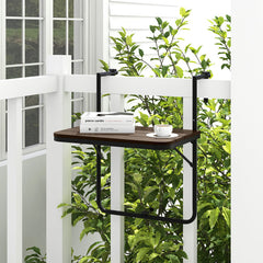 Folding Hanging Table with 3-Level Adjustable Height for Patio Balcony