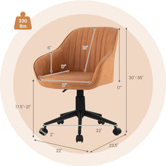 Modern Home Office Chair with Curved Backrest and Comfortable Armrests