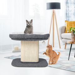 Modern Cat Tree Tower with Large Plush Perch and Sisal Scratching Plate