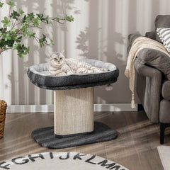 Modern Cat Tree Tower with Large Plush Perch and Sisal Scratching Plate