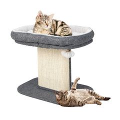 Modern Cat Tree Tower with Large Plush Perch and Sisal Scratching Plate