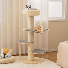 47 Inches Cat Tree for Indoor Cats with Thickened Sisal Scratching Posts
