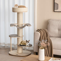 47 Inches Cat Tree for Indoor Cats with Thickened Sisal Scratching Posts