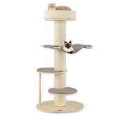 47 Inches Cat Tree for Indoor Cats with Thickened Sisal Scratching Posts