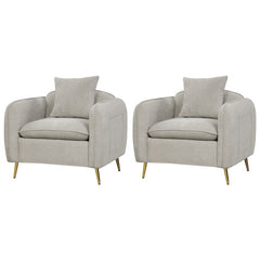 Chenille Velvet Accent Chair with Storage Pockets