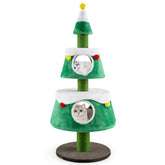 Christmas Cat Tree for Indoor Cats Cute Holiday Cat Tower with 2 Condos