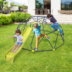 13.3 FT Climbing Dome Geometric Dome Climber with Extended Wavy Slide and 2 Rest Platforms