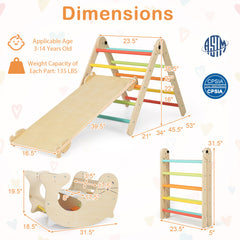7-in-1 Indoor Climbing Toys for Toddlers with Reversible Ramp