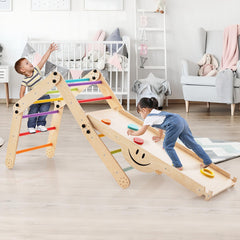 Climbing Triangle Ladder Toy Indoor Jungle Gym with Reversible Ramp